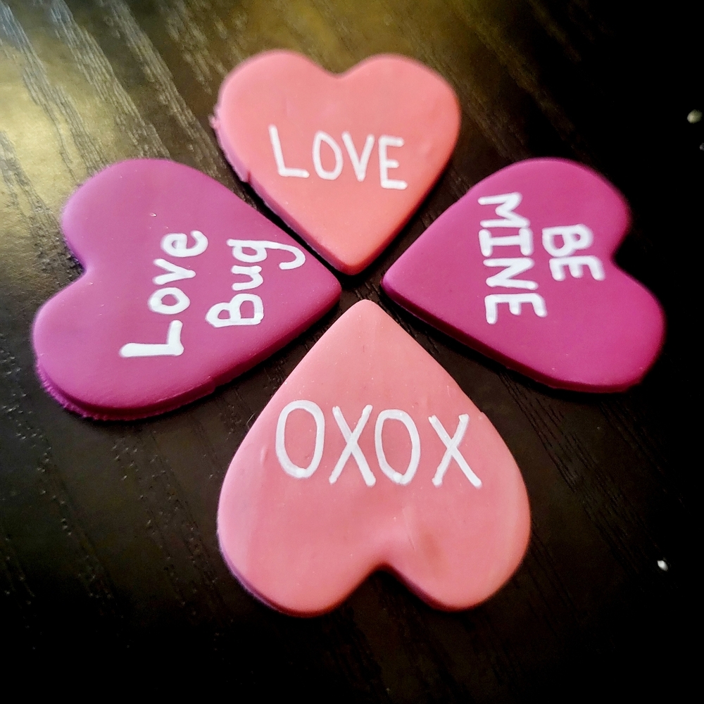Set (4) Valentines Polymer Magnets